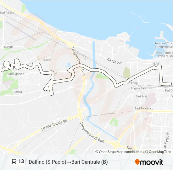 13 Bus Line Map