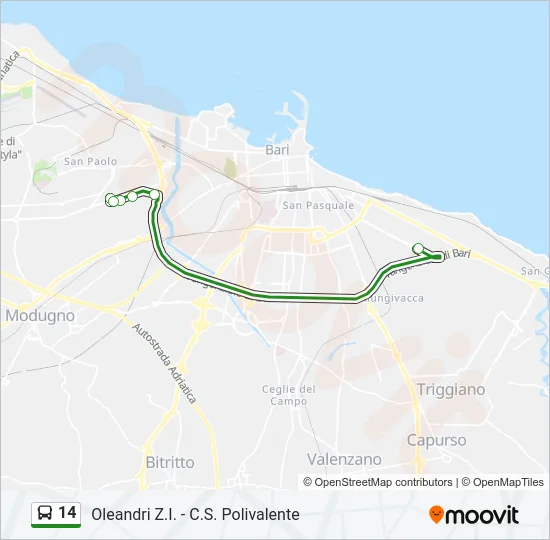 14 Bus Line Map