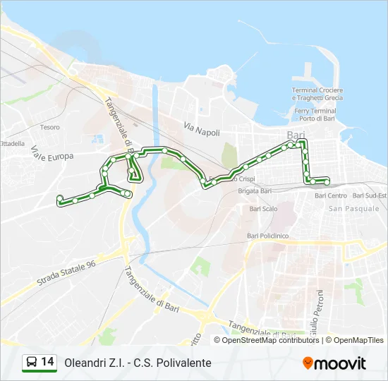 14 Bus Line Map
