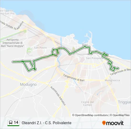 14 Bus Line Map