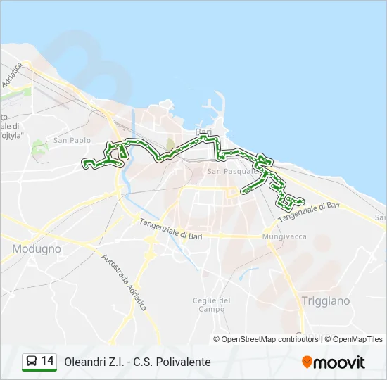 14 Bus Line Map
