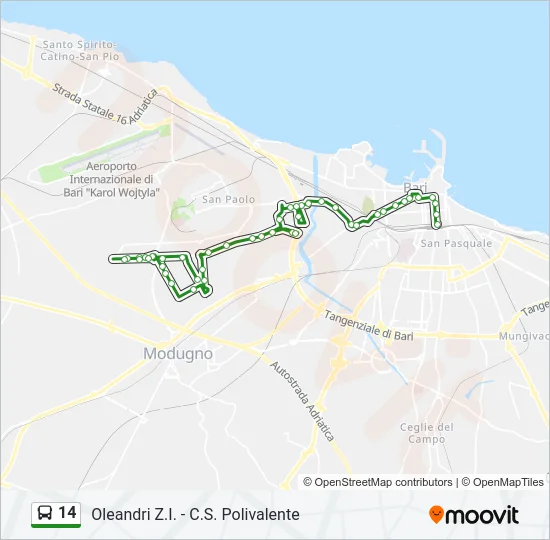 14 Bus Line Map