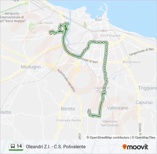14 Bus Line Map