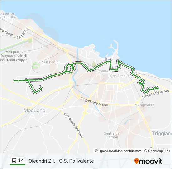 14 Bus Line Map