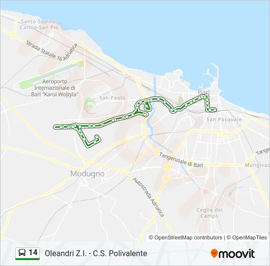 14 Bus Line Map