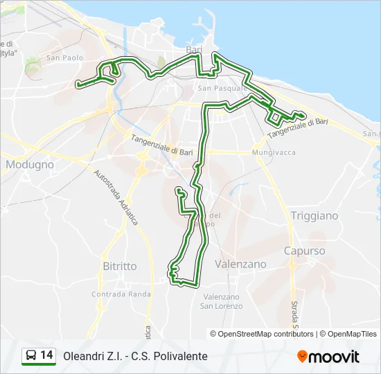 14 Bus Line Map