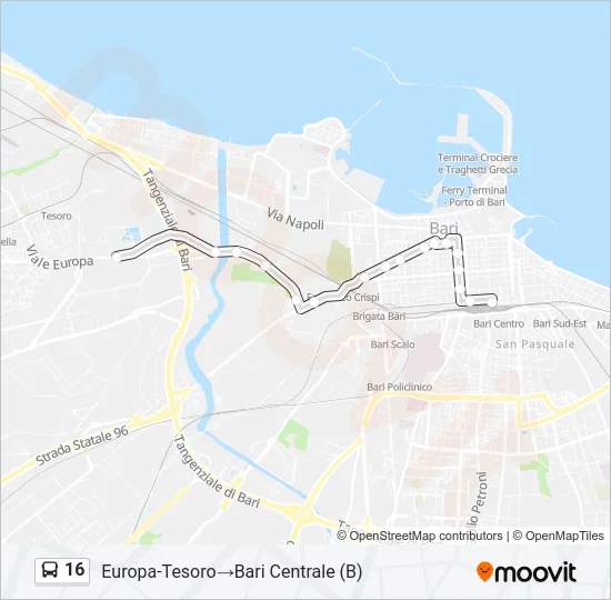 16 Bus Line Map