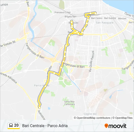 20 Bus Line Map