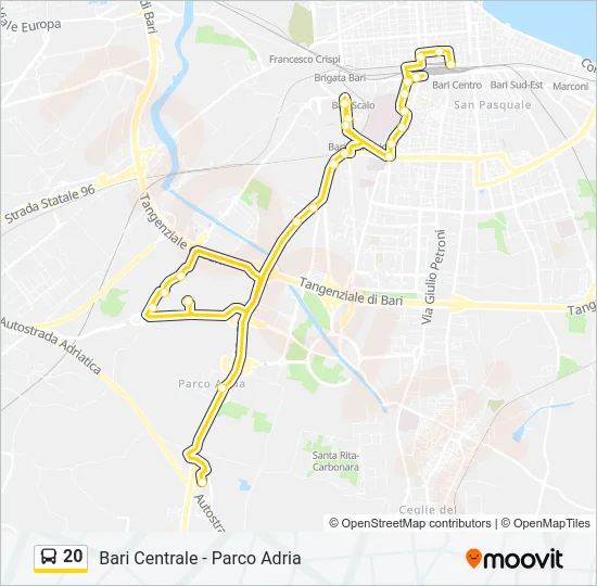20 Bus Line Map