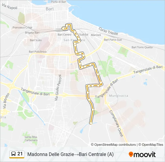 21 Bus Line Map