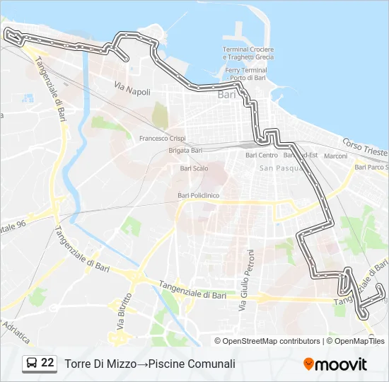 22 Bus Line Map