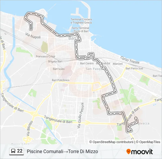 22 Bus Line Map