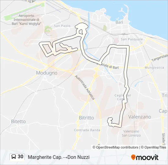 30 Bus Line Map