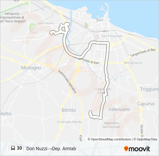30 Bus Line Map