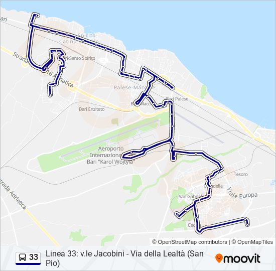 33 bus Line Map