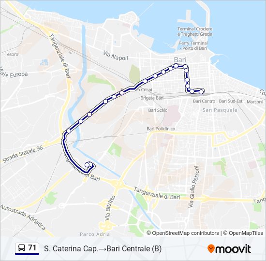 71 bus Line Map