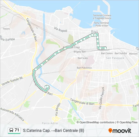 71 Bus Line Map