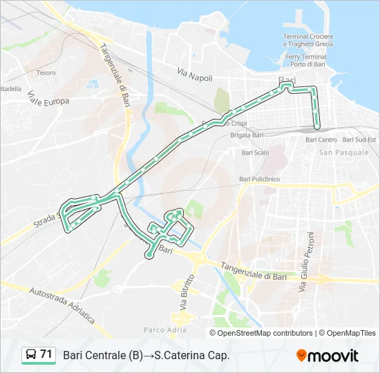 71 Bus Line Map