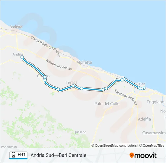 FR1 Train Line Map
