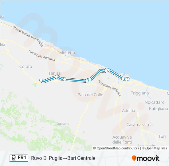 FR1 Train Line Map