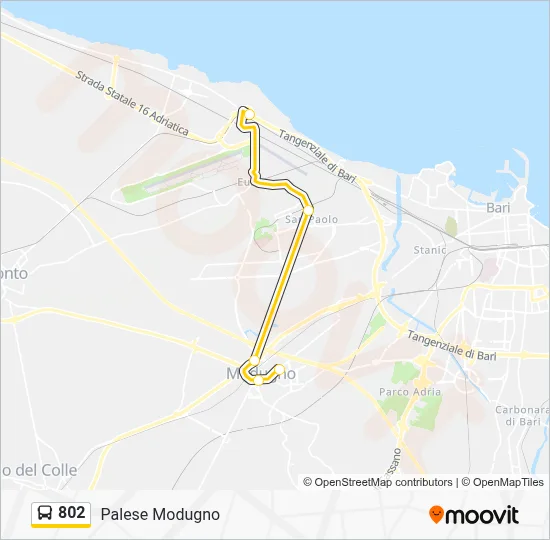 Bus 802 Linea 802: orari, fermate e mappe - Bari Palese - Via Nazionale 9 ...
