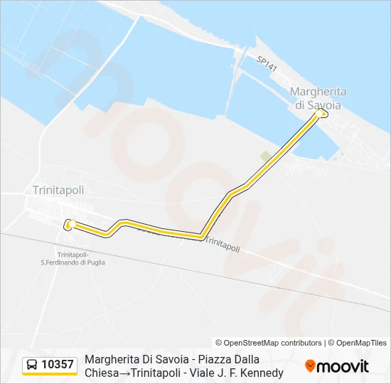 Percorso linea bus 10357