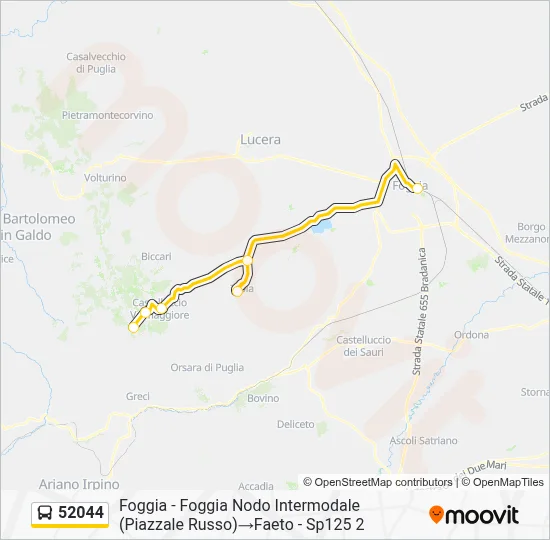 Linea 52044: orari, fermate e mappe - Foggia - Foggia Nodo Intermodale ...