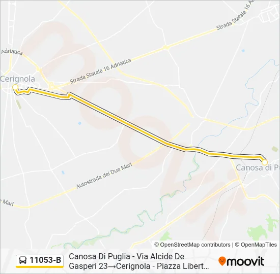 Percorso linea bus 11053-B