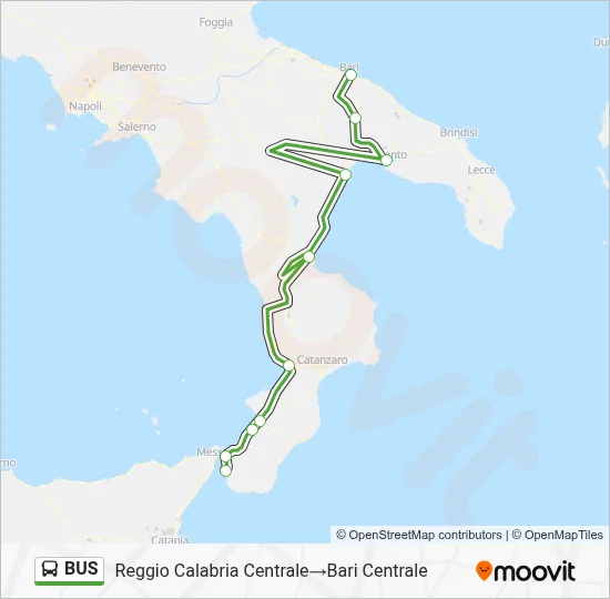 Mappa della linea BUS