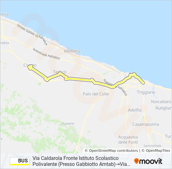 Mappa della linea BUS