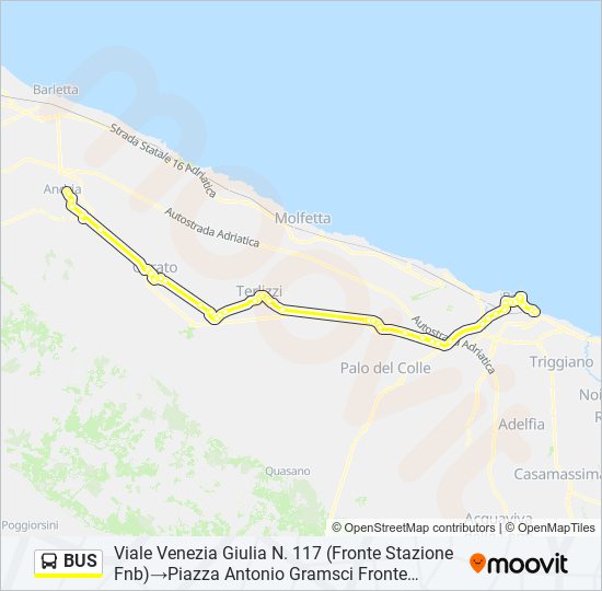 Mappa della linea BUS