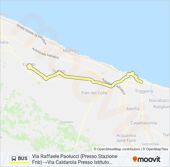 Mappa della linea BUS