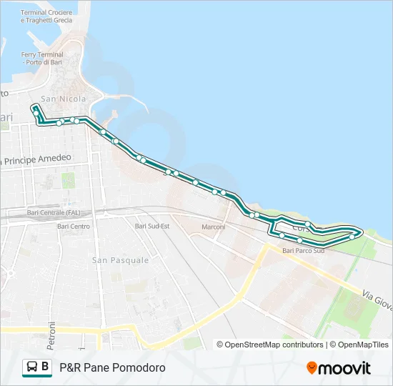 B Bus Line Map