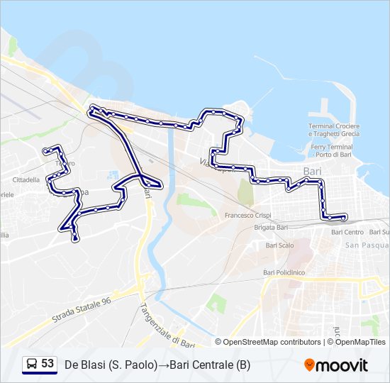 53 bus Line Map