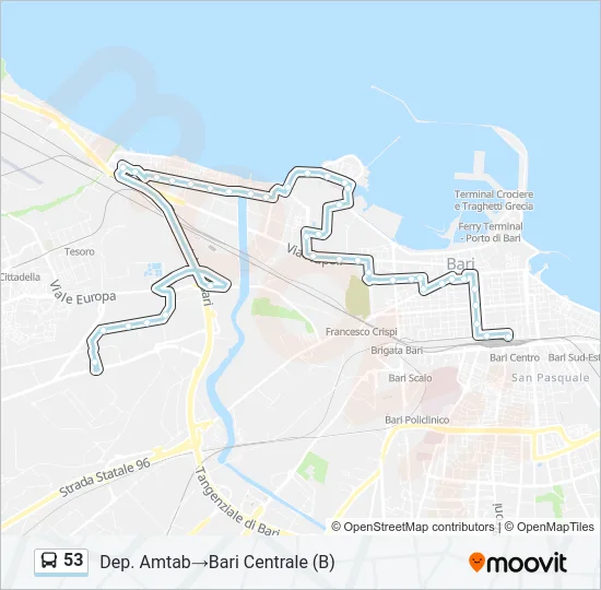 53 Bus Line Map