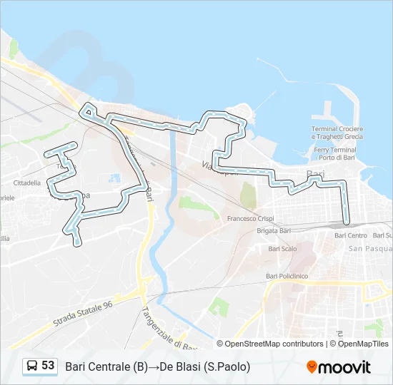 53 Bus Line Map