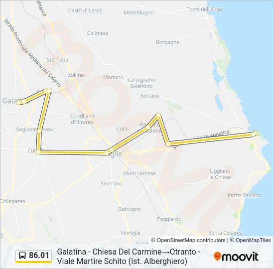 86.01 Bus Line Map