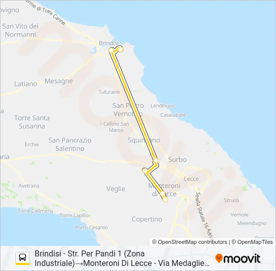1022 - 1 Bus Line Map