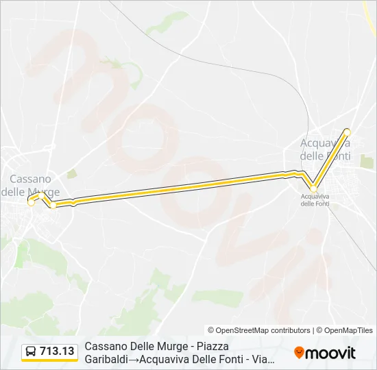 Percorso linea bus 713.13