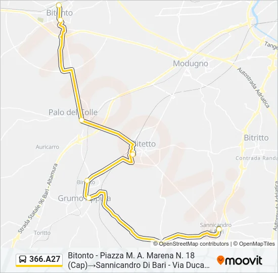 366.A27 Bus Line Map