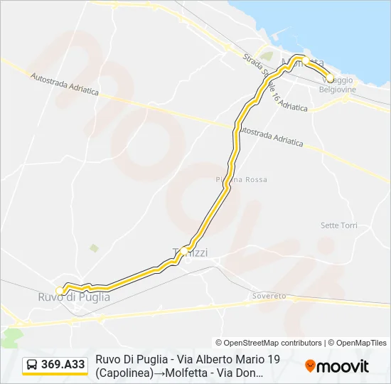 369.A33 Bus Line Map