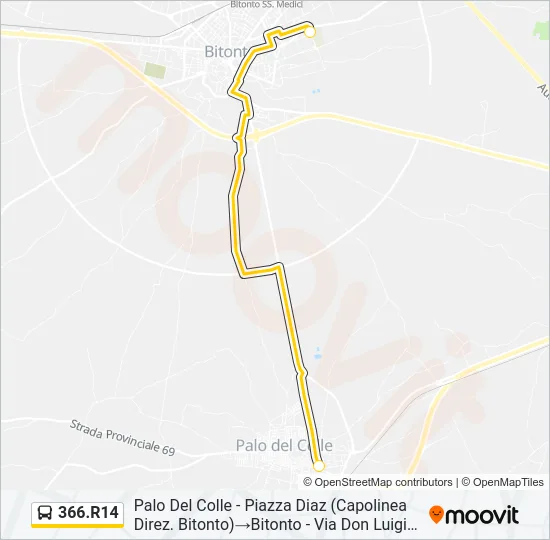 366.R14 Bus Line Map