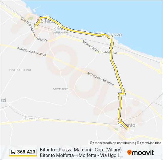 368.A23 Bus Line Map