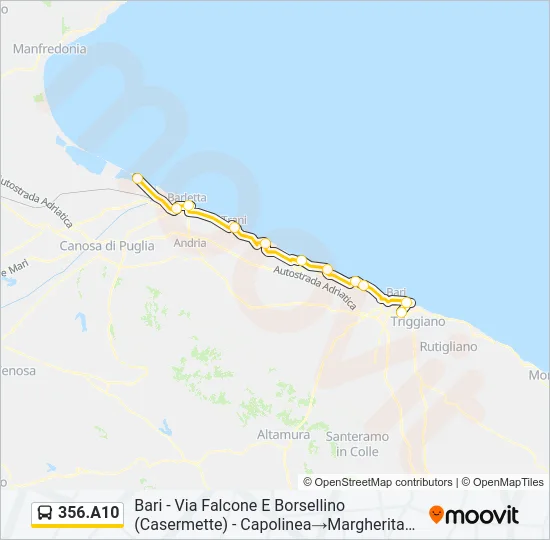356.A10 Bus Line Map