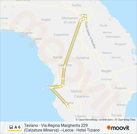 A 6 Bus Line Map
