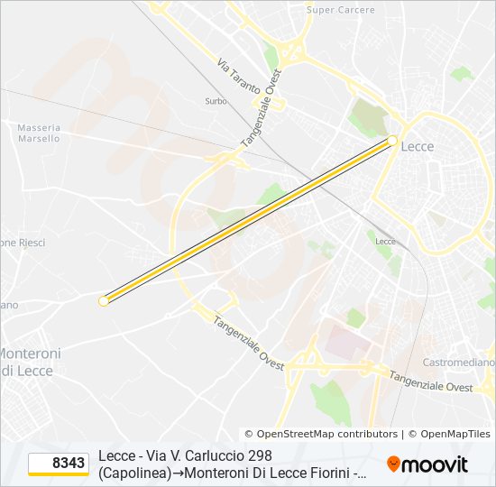 8343 bus Line Map