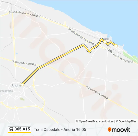 365.A15 Bus Line Map