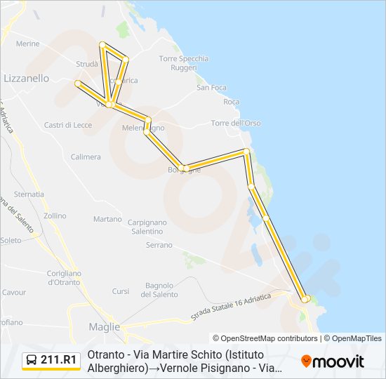 211.R1 Bus Line Map