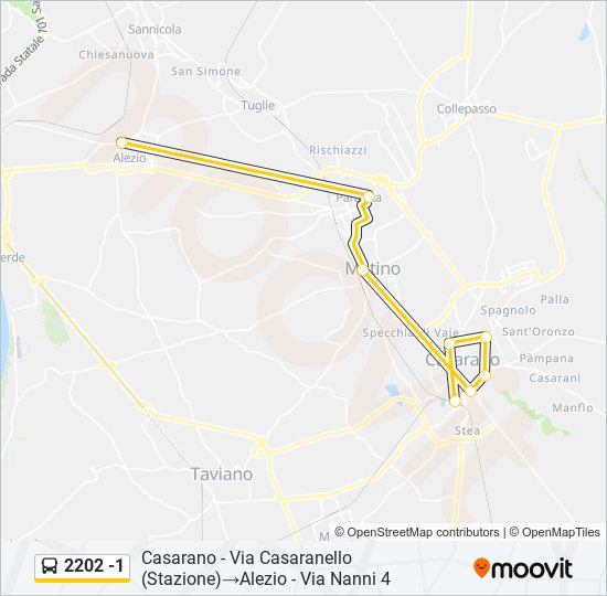 2202 -1 bus Line Map