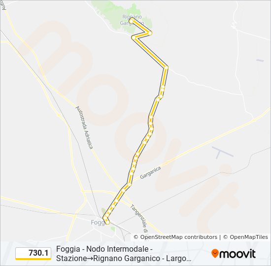 730.1 bus Line Map